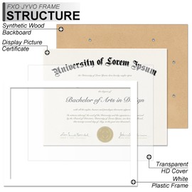 Fxojyvo White 8.5 x 11 Frame Display 8.5 by 11 Document Certificate Diploma Wall and Tabletop - 1 Pack