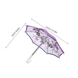 Baluue 3pcs Mini Lace Parasol Umbrellas with Embroidery Decorative Props for Birthday Parties Photography Festival Celebrations Durable and Lightweight Small