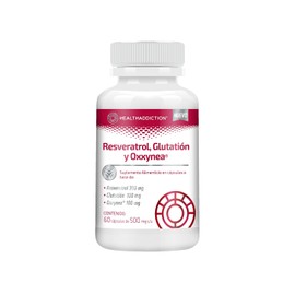 HEALTHADDICTION - Resveratrol, Glutatin y Oxxynea 500 mg - Suplemento Antioxidante con Polifenoles para Bienestar - 60 Cpsulas                        