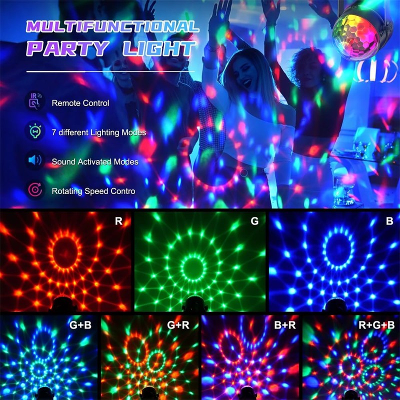 Multi-Functional Disco Light RGB LED Stage Party Lamp with Remote