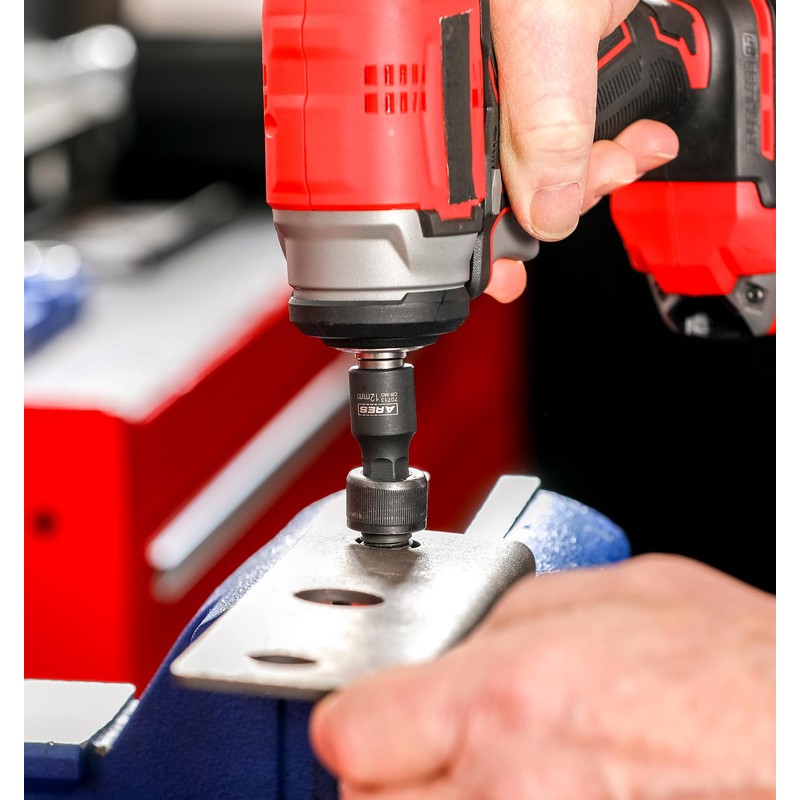 ARES 70497-9-Piece Metric Impact Hex Driver Set - Chrome Moly