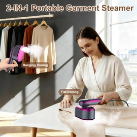 KOKABI Travel Steamer for Clothes, Portable 2 in 1 Dry Steam Iron Handheld