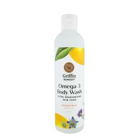 Griffin Remedy Omega - 3 Body Wash - Grapefruit Essential Oils and Organic MSM, Creamy, Moisturizing, All-Natural, Paraben-Free, Sulfate-Free 8 fl oz (Pack of 1)