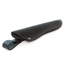 Black Genuine Leather Knife Sheath for Fixed Blade Knives Holster Fits 6.5, 7, 8 Inch Blade Camping Hunting Bushcraft Knife with Belt Loop V791