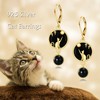 Cat Earrings Dangle Earrings silver and gold-plated black onyx Earrings