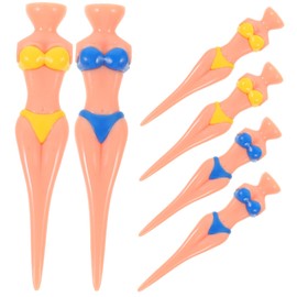 BESPORTBLE 6pcs Decorative Golf Tees for Women Stylish Bikini Design Durable Plastic Material Fun Golf Accessories for Practice and Events