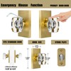 HIEMEY Glass Door Knobs Interior with Lock, Crystal Gold Door