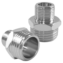 Joywayus 1/2 G Male to 3/8 Compression Male Thread Pipe Fitting, Nickel Plated Brass Reducer Faucet Connector Water Hose Adapter, Supply Line Adapter for RV Kitchen Bathroom Plumbing (Pack of 2)