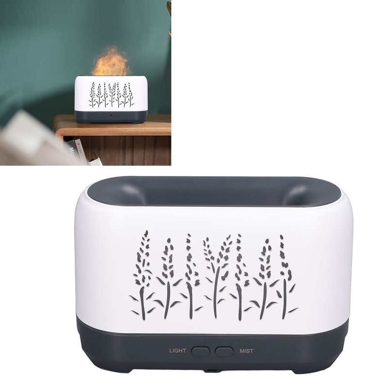 Humidifier 200ml White Hollow Flame Ultrasonic Atomization Silent Aroma Diffuser