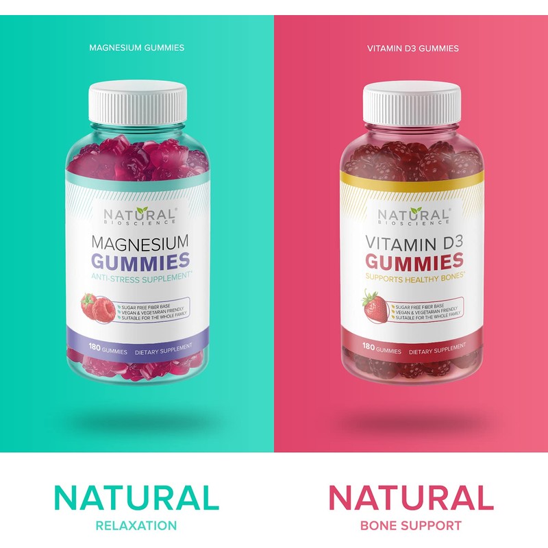 Natural BioScience Magnesium Citrate Gummies | 180 Magnesium Supplements -