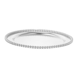 Cabilock Bandeja Redonda y Diseño Elegante Superficie Fácil de Limpiar de Acero Inoxidable Color Plata Adecuado para Exhibir y Organizar para Joyería 