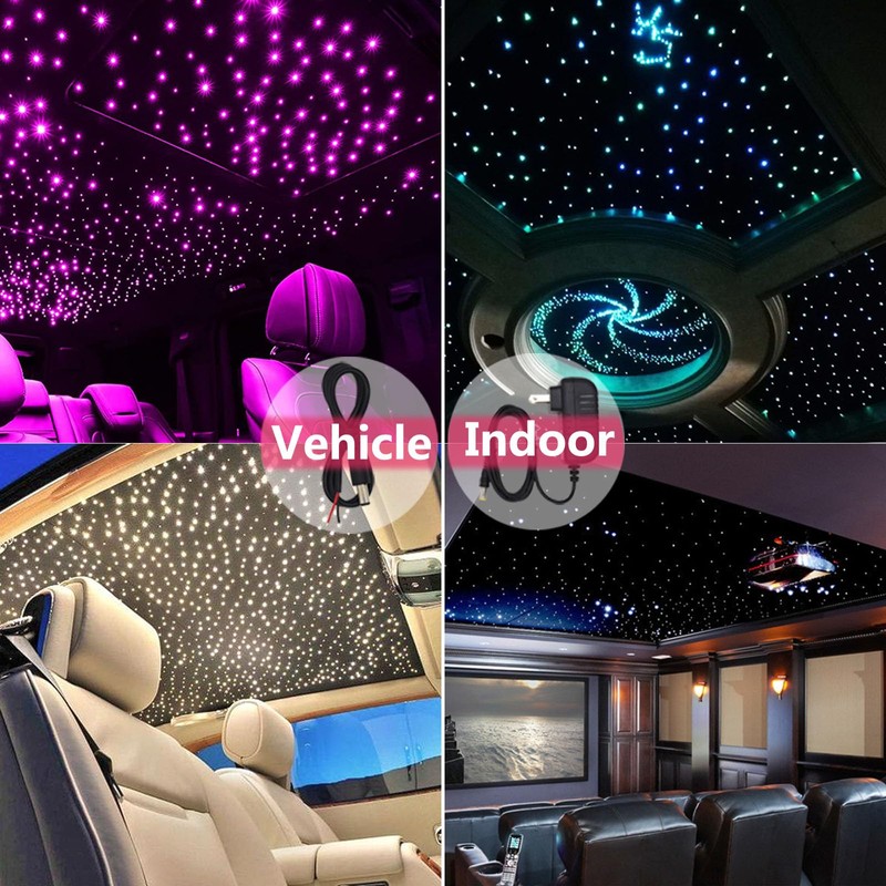 Starlight Headliner Kit Sound Activated Star Ceiling Lights Fiber Optic