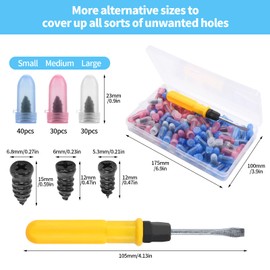 Richunie 100 Piece Tyre Repair Kit Car, Tyre Repair Kit Motorcycle, Vacuum Tyre Repair Nail for Car, Car, SUV, Truck, Caravan, Bicycle