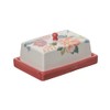 Transpac L0099 Floral Boutique Butter Dish, Set of 2, 4.50-inch