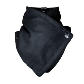 Dorka Clásica - bufanda cálida unisex cruzada, pashmina invierno para hombre o mujer. Diseño exclusivo, Versátil. Lana, Algodón. (Negro Liso, Unitalla)