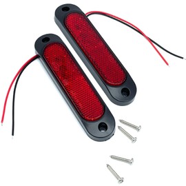 TIGRE BLANC LED Reflector General Purpose Side Marker Reflector Small Turn Signals 12V 24V 2 Pcs Set Red