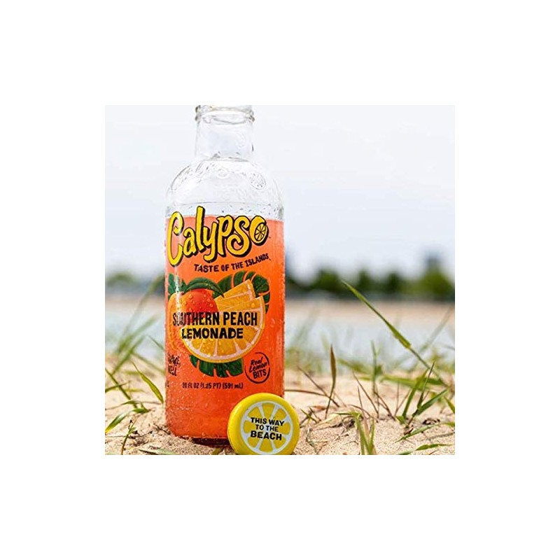 Calypso Lemonades 16 Ounce Glass Bottles 6 Pack (Southern Peach
