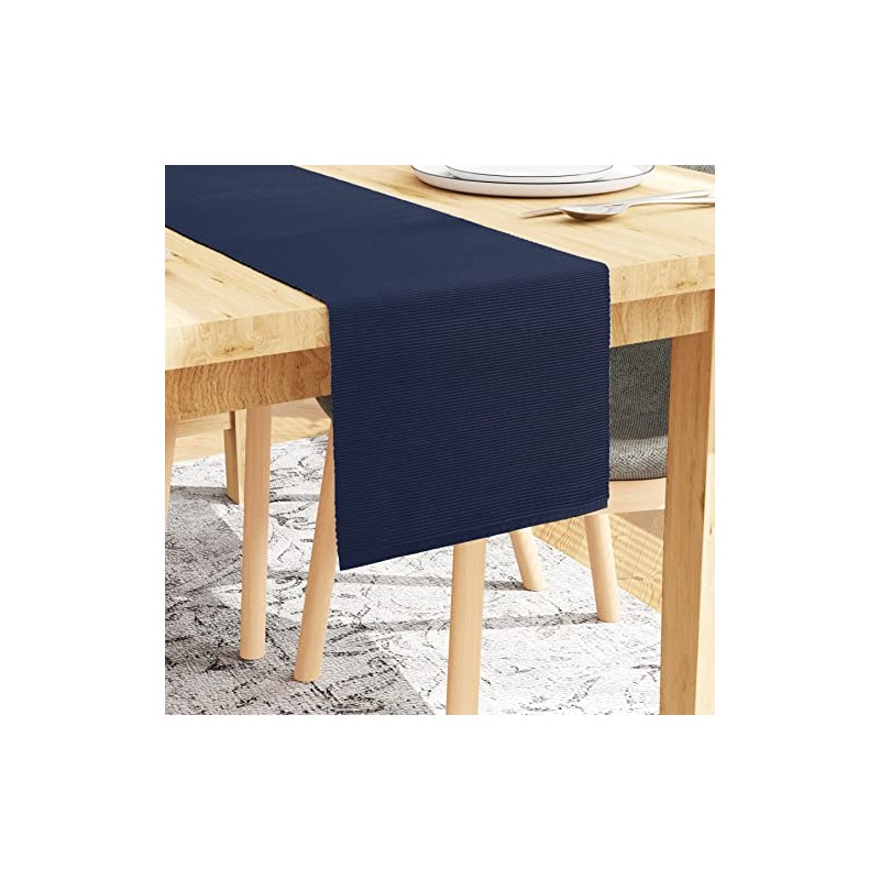 Encasa Table Runner for 4 seater Dining | Solid Navy