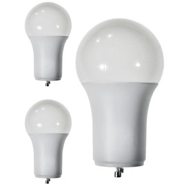 Diodesy- A19 LED Light Bulb 9.5W 800 Lumen 2 Prong Twist Lock GU24 Base 5000K Bright White for Home Bedroom Ceiling Light Bulb 120V CRI80 230° Beam Angle Damp Location Dimmable White Finish Pack of 3