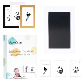 BabyQunt Inkless Baby Hand and Footprint Kit,Clean-Touch Ink Pad Kit,Safe No Mess Printing Infant Hand Foot Stamp,1 Pack Newborn Inkless Print Pads Best Keepsake or Gifts for Family