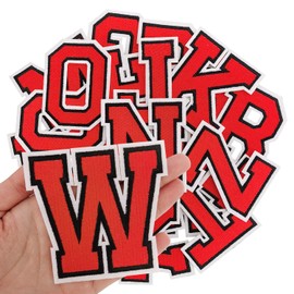 IANZE Letter Iron on Patches, Iron on Letters(A-Z) for Fabric, Full Embroidery Letters for Clothing, Hats, Dress, Jeans, T-Shirts, Backpacks, Etc(Red)