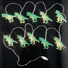 Riaxuebiy Dinosaur String Lights, Pets Theme Decorative,10LEDs USB Powered Fairy Light for Indoor Outdoor Wedding Birthday Christmas Kid's Room Ornament (Dinosaur -1.65m/10LED, USB)