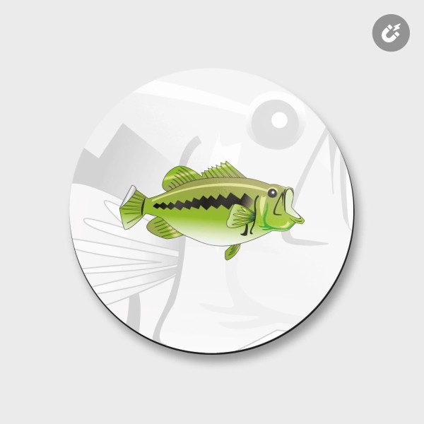 Unbranded Bass Fish Animal | 4'' X 4'' Round Decorative