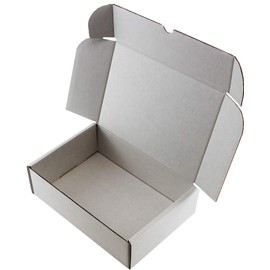 WHITE OR BROWN SHIPPING CARDBOARD BOXES POSTAL MAILING GIFT PACKET SMALL PARCEL (10" x 7" x 3", WHITE, 50)