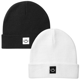 Paladoo Baby Hats 0-6 Months White/Black 2Pack