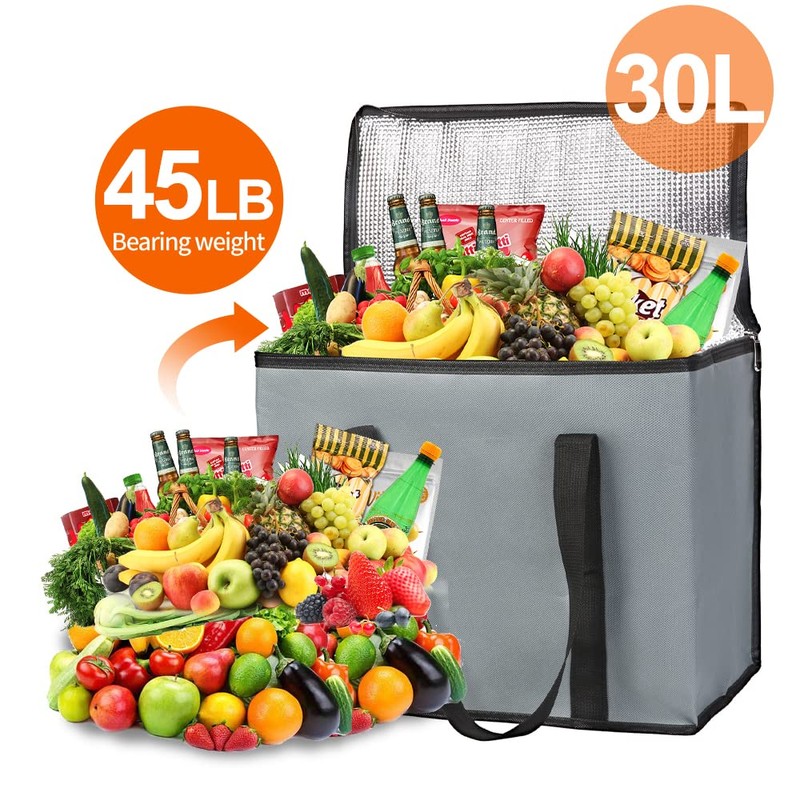 Bodaon 3-Pack Insulated Reusable Grocery Shopping Bags, X-Large Food Delivery