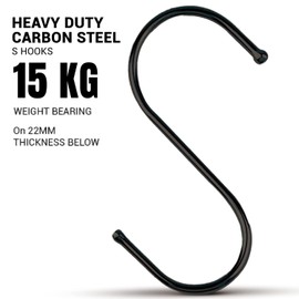 S Hooks for Hanging Clothes (10 Pack), Stainless Steel S Hooks Heavy Duty, Durable S Shaped Hanging Hooks, Kitchen Hooks for Utensils, Large S Hooks for Hanging Pots, 8.4 cm Multipurpose Metal Hooks