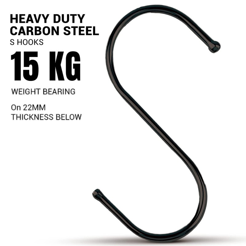 S Hooks for Hanging Clothes (10 Pack), Stainless Steel S