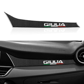 Car Trim Carbon Sticker Decal Co-Pilot Cover Passenger Decor fits for Alfa Romeo Giulia 2016 2017 2018 2019 2020 2021 2022 2023 Accessories (Black) - Stelvio NOT FIT