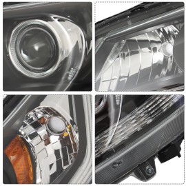 mechanics-s RH & LH Headlights Headlamps Set For 2013-2015 Honda Accord Replacement Clear