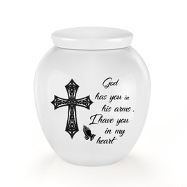 Small Urns for Human Ashes Keepsake Cross Mini Cremation Urn for Ashes Memorials Decorative Caskets for Female Male