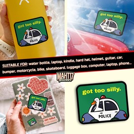 Got Too Silly Sticker Meme Goose Duck Sarcastic Adult Humor Die-Cut Waterproof Vinyl Sticker for Laptop Water Bottle Phone Kindle Decal Stuff Gifts for Her Him Multi Sizes