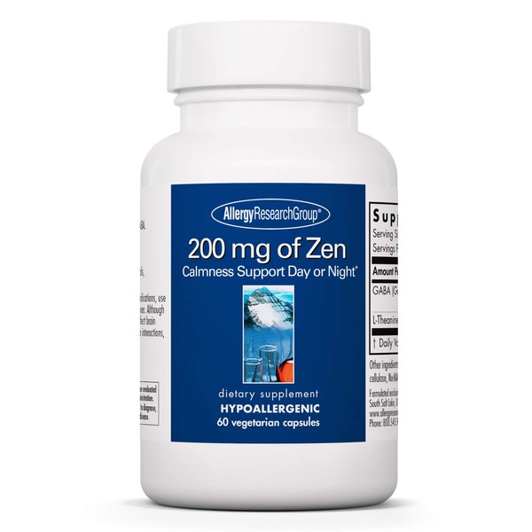 Allergy Research Group - 200 mg of Zen - Stress Relief and Sleep Support - 60 Vegetarian Capsules