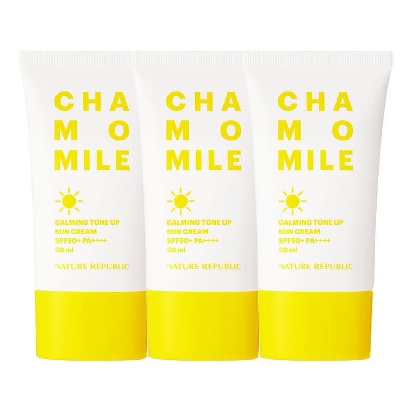 Nature Republic [1+1+1] Chamomile Calming Tone-Up Sun Cream SPF 50+