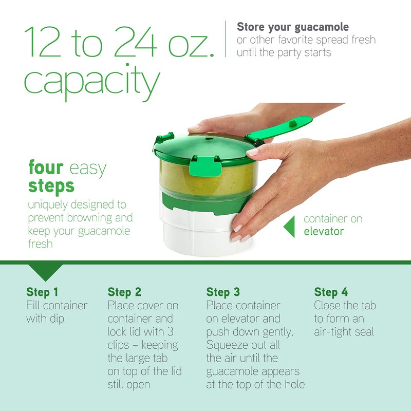Casabella Guac-Lock Container, Green/White, Model Number: 53362
