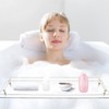 Clear Acrylic Bathtub Caddy Tray with Gold Handles for Luxury