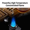 CIGARLOONG Cigar Lighter 4 Jet Torch Blue Flames Refillable Butane