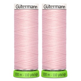2X 100m Gutermann Sew-All 100% Recycled Polyester Thread, Hand and Machine Sewing Thread, Pigtail Pink 659 – Bundled by GetInStyle Shop