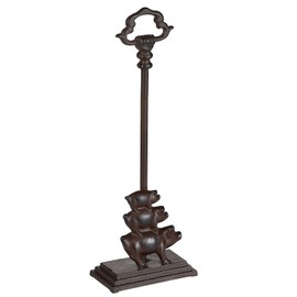 WEMPOLU Cast Iron Door Stopper with Handle, 4.88 Lbs Heavy Duty Metal Dog Door Stop, Distressed Blue…