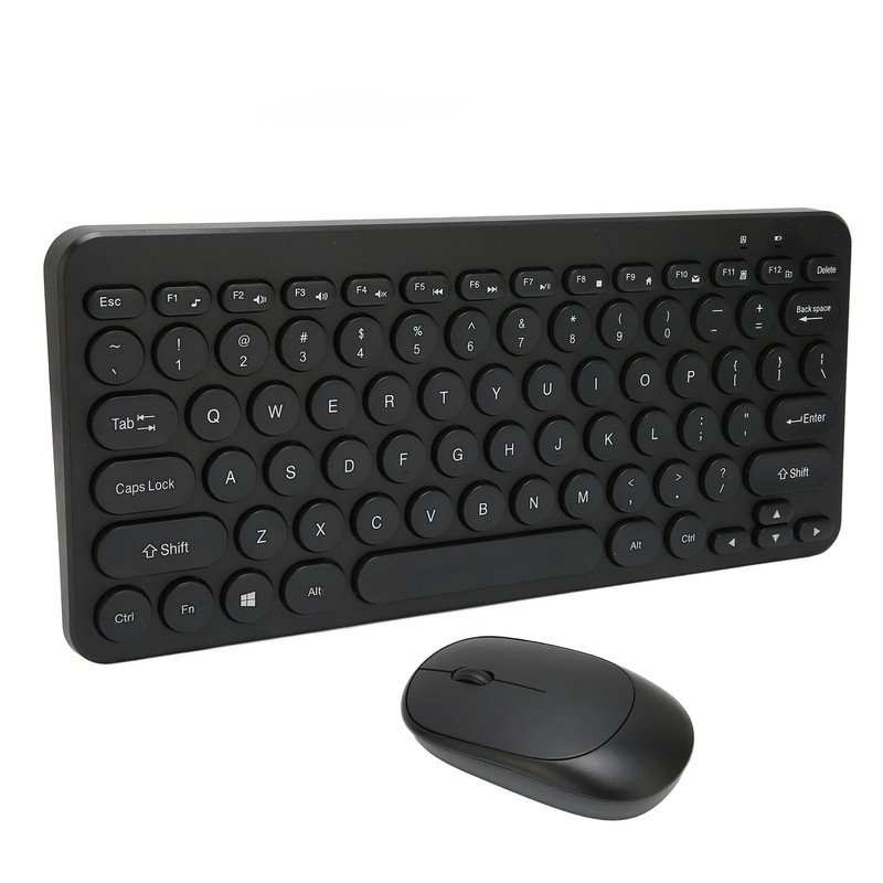 2.4G Wireless Keyboard Mouse Combo 78 Key Retro Round Keycap