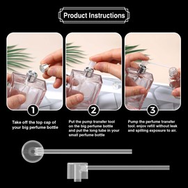 Perfume Refill Pump Bottle Dispenser Cosmetic Dispenser Pump Transfer Tool for Travel Refillable Perfume Spray Bottle (10 Packs)
