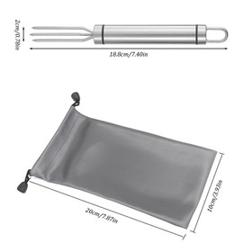 Pack of 4 Stainless Steel Potato Forks, 18 x 2 cm, Peeling Aid with 3 Prongs, Versatile Potato and Corn Fork, Portable Grill Tool, Portable Grill Tool, Dishwasher Safe