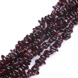 HAAMIIQII 4-6mm Natural Garnet Chips Irregular Chip Stones Loose Gemstone Energy Healing Beads for Jewelry Making 30 Inch Strand