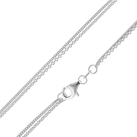 trendor Women's Necklace for Pendant 925 Silver Double Row Necklace Chain Magic Necklace for Women Fashion Gift Idea 15490-45 45 cm, Sterling Silver