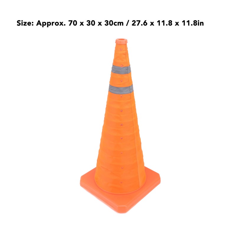 Collapsible Traffic Safety Cone with 2 Reflective Collar Multi Purpose