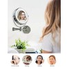OVENTE 9" Lighted Wall Mount Makeup Mirror with 1X/7X Magnification,